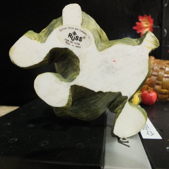 Vintage Thanksgiving Cornucopia Maple Leaf Taper Candle Holder Set 2 Metal Resin - Picture 3 of 4